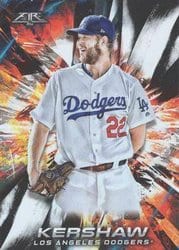 2018 Topps Fire Base Set Clayton Kershaw #80 card