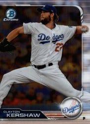 2019 Bowman Chrome Base Set Clayton Kershaw #64 card