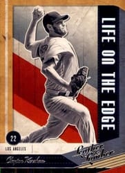 2019 Panini Leather & Lumber Life on the Edge Clayton Kershaw #LOE-3 card