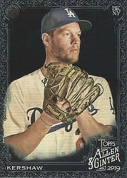 2019 Topps Allen & Ginter X Base Set Clayton Kershaw #126 card