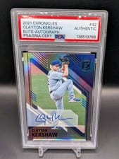 2021 Panini Chronicles Elite Autographs Clayton Kershaw #42