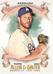 2021 Topps Allen & Ginter Base Set Clayton Kershaw #28 card