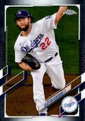 2021 Topps Chrome Base Set Clayton Kershaw #147 card