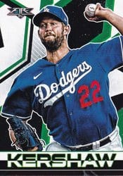 2021 Topps Fire Base Set Clayton Kershaw #183 card