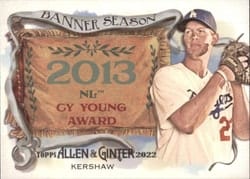 2022 Topps Allen & Ginter Banner Season Clayton Kershaw #BS-31 card