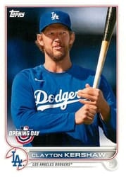 2022 Topps Opening Day Base Set Clayton Kershaw #15b card