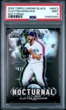 2025 Topps Chrome Black Nocturnal Clayton Kershaw #NOC-3 card