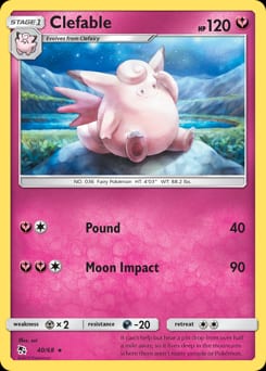 2019 Hidden Fates Clefable #40 card