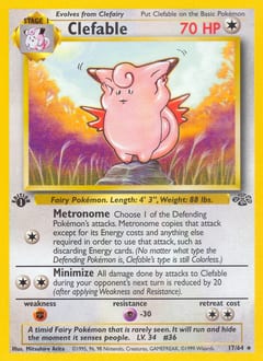 1999 Jungle Clefable #17 card