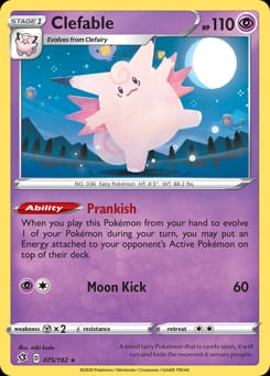 2020 Rebel Clash Clefable #75 card