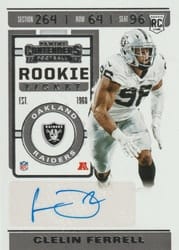 2019 Panini Contenders Base Set Clelin Ferrell #243 card