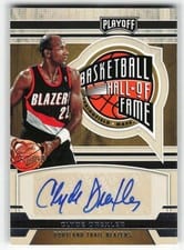 2021-22 Panini Chronicles Hall of Fame Autographs Clyde Drexler #HOF-CLY card