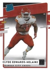 2020 Panini Chronicles Clearly Donruss Rated Rookies Clyde Edwards-Helaire #RR-CEH card