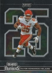 2020 Panini Playoff Behind the Numbers Clyde Edwards-Helaire #BTN-29 card