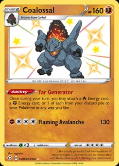 Shining Fates Shiny Vault Coalossal #SV069 card