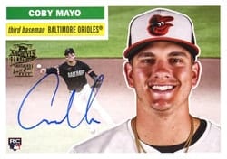 2025 Topps Archives Fan Favorite Autographs 1956 Coby Mayo #56FFA-CM card