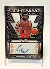 2021-22 Panini Obsidian Lightning Strike Signatures Coby White #LSS-CBW card