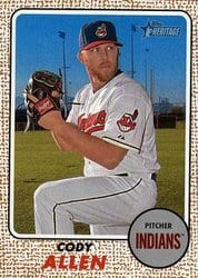 2017 Topps Heritage Base Set Cody Allen #65 card
