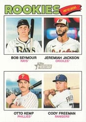 2026 Topps Heritage Base Set Cody Freeman/Otto Kemp/Jeremiah Jackson/Bob Seymour #377 card