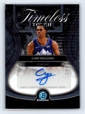 2025-26 Bowman Timeless Touch Signatures Cody Williams #TTA-CW card