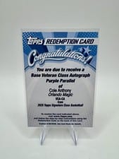 2025-26 Topps Signature Class Veteran Class Autographs Cole Anthony #VCA-CA card