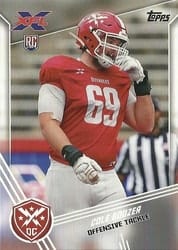 2020 Topps XFL Base Set Cole Boozer #43 card