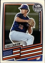 2026 Panini Stars & Stripes Prizm Base Set Cole Carlon #47 card