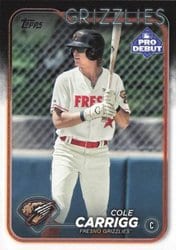 2024 Topps Pro Debut Base Set Cole Carrigg #PD-9 card