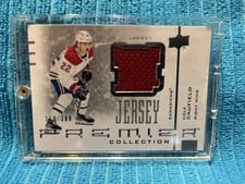 2021-22 Upper Deck Premier 20th Anniversary Jersey Cole Caufield #AJ-CC card