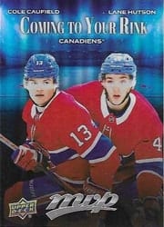 2025-26 Upper Deck MVP Coming to Your Rink Cole Caufield/Lane Hutson #CR-15 card