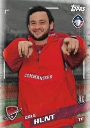 2019 Topps AAF Base Set Cole Hunt #158 card
