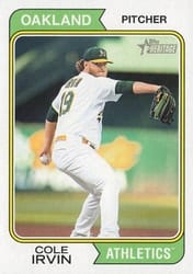 2023 Topps Heritage Base Set Cole Irvin #57 card