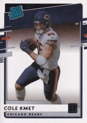 2020 Panini Chronicles Clearly Donruss Rated Rookies Cole Kmet #RR-CK card