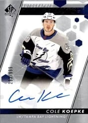 2022-23 SP Authentic Base Set Cole Koepke #153 card