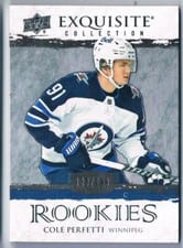 2021-22 Upper Deck Ice Exquisite Collection Rookie Signatures Cole Perfetti #R-CP card