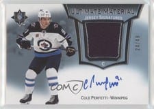 2022-23 Upper Deck Ultimate Collection Ultimate Material Signatures Cole Perfetti #UMS-CP card