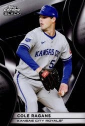 2025 Topps Chrome Black Base Set Cole Ragans #70 card