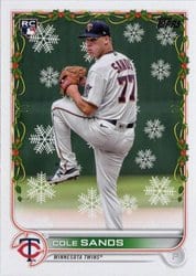 2022 Topps Holiday Base Set Cole Sands #HW37 card