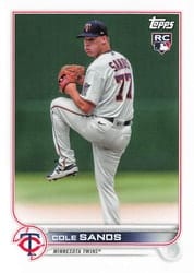 2022 Topps Mini Base Set Cole Sands #US208 card