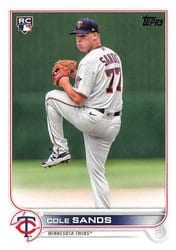 2022 Topps Update Base Set Cole Sands #US208 card