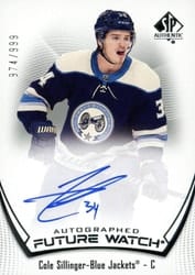 2021-22 SP Authentic Base Set Cole Sillinger #188 card