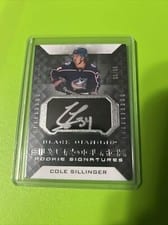 2021-22 Upper Deck Black Diamond Silver on Black Rookie Signatures Cole Sillinger #SB-CS card