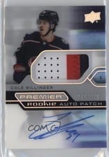 2021-22 Upper Deck Premier Acetate Rookie Autograph Patch Cole Sillinger #AR-CS card