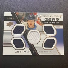 2021-22 Upper Deck Premier Premier Gear Rookies Jersey Cole Sillinger #PGR-CS card