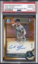2022 Bowman Draft Chrome Autographs Cole Young #CDA-CY card
