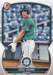 2023 Bowman Prospects Cole Young #BP-9 card