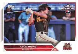 2023 Topps Pro Debut Base Set Cole Young #PD-33 card