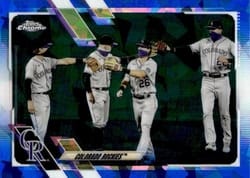 2021 Topps Chrome Sapphire Edition Base Set Colorado Rockies #73 card