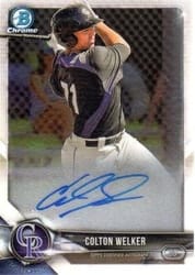 2018 Bowman Chrome Prospect Autographs Colton Welker #CPA-CW card