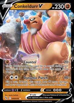Pokémon GO Conkeldurr V #40 card